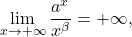 \begin{equation*} \lim_{x \to +\infty} \frac{a^x}{x^\beta} = +\infty, \end{equation*}