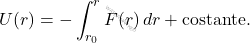 \begin{equation*} U(r)=-\int_{r_0}^{r}F(r)\,dr+\text{costante}. \end{equation*}