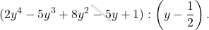 \[(2y^4-5y^3+8y^2-5y+1):\left(y-\frac{1}{2}\right).\]