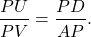 \[\dfrac{PU}{PV}=\dfrac{PD}{AP}.\]