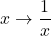 x\to \dfrac{1}{x}