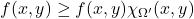 f(x,y) \geq f(x,y) \chi_{\Omega'}(x,y)