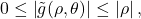 \[0\leq \left \vert \tilde{g}(\rho,\theta)\right \vert \leq  \left \vert \rho \right \vert,\]