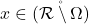 x \in \mathring{(\mathcal R\setminus \Omega)}