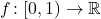 f \colon [0,1) \to \mathbb{R}