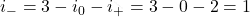 i_-=3-i_0-i_+=3-0-2=1