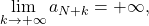 \begin{equation*} 			\lim_{k \to + \infty} a_{N+k} = +\infty, 		\end{equation*}