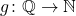 g \colon \mathbb{Q}  \to \mathbb{N}