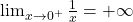 \lim_{x \to 0^+} \frac{1}{x}=+\infty