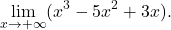 \begin{equation*} \lim_{x \to +\infty} (x^3-5x^2 +3x). \end{equation*}