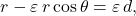 \begin{equation*} r-\varepsilon\,r\cos\theta=\varepsilon\,d, \end{equation*}