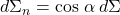 d\Sigma_n=\cos\,\alpha\,d\Sigma