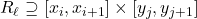 R_\ell \supseteq [x_i,x_{i+1}] \times [y_j,y_{j+1}]