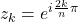 z_{k}=e^{i \frac{2 k}{n} \pi}