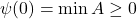 \psi(0)= \min A \geq 0