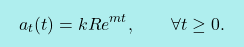 \[\boxcolorato{fisica}{a_t(t)=kRe^{mt},\qquad 					\forall t \geq 0. }\]