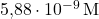 \text{5,88} \cdot 10^{-9} \, \text{M}