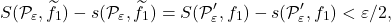 \[S(\mathcal P_\varepsilon, \widetilde f_1)-s(\mathcal P_\varepsilon,\widetilde f_1) = S(\mathcal P'_\varepsilon, f_1)-s(\mathcal P'_\varepsilon,f_1) < \varepsilon/2,\]