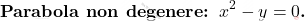 \[\textbf{Parabola non degenere: $x^2-y=0$.}\]