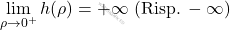 \[\lim_{\rho \rightarrow 0^+}h(\rho)=+\infty\,\,(\text{Risp}. \,-\infty)\]