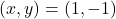 (x, y)=(1, -1)
