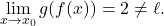 \begin{equation*} \lim_{x \to x_0} g(f(x))=2 \neq \ell. \end{equation*}