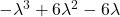 -\lambda^3+6\lambda^2-6\lambda