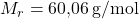 M_r = \text{60,06} \, \text{g/mol}
