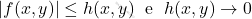\vert f(x,y)\vert \leq h(x,y) \; \mbox{ e } \; h(x,y) \to 0