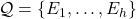 \mathcal Q=\{E_1,\dots,E_h\}