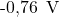 \text{-0,76 }\, \text{V}