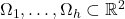 \Omega_1, \dots, \Omega_h \subset \mathbb R^2