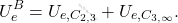 \begin{equation*} 	U_e^B=U_{e,C_{2,3}}+U_{e,C_{3,\infty}}. \end{equation*}