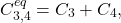 \begin{equation*} 	C_{3,4}^{eq}=C_3+C_4, \end{equation*}
