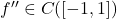f'' \in C([-1,1])
