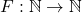 F:\mathbb{N}\to\mathbb{N}