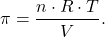 \[ \pi = \frac{n \cdot R \cdot T}{V}. \]