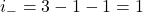 i_-=3-1-1=1