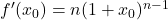 f'(x_0)=n(1+x_0)^{n-1}