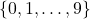 \{0,1,\dots,9\}^\N