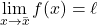 \displaystyle \lim_{x \to \bar{x}} f(x)= \ell