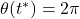 \theta(t^*)=2\pi