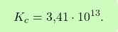\[\boxcolorato{chimica}{ K_c = \text{3,41} \cdot 10^{13}.}\]